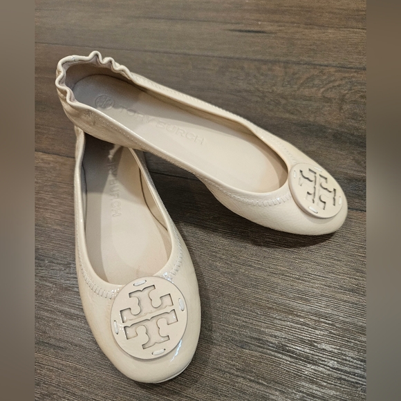SOLD‼️NWOT Tory Burch Minnie Travel Ballet Flat, Nude Patent Leather - Picture 13 of 15